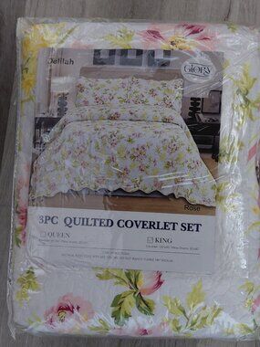 Glory Home Design Delilah Rose 3 Piece Quilted Coverlet King Set